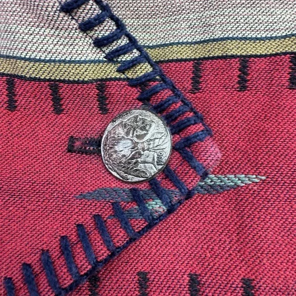 Vintage‎ RoughRider Circle T Vest Womens M/L SouthWestern Striped Concho Button - Picture 4 of 16